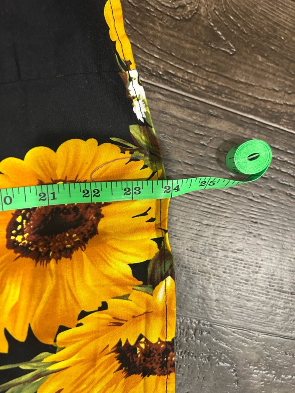 Sunflower-Print Black A-Line Skirt - Picture 4 of 7